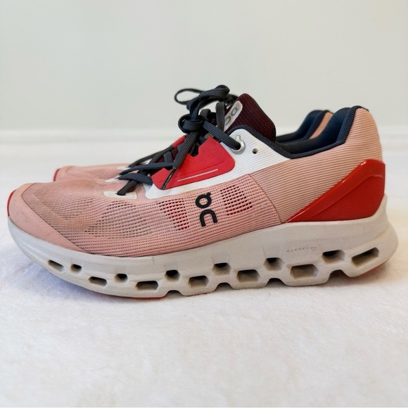 On Running Cloudstratus Rose Red Coral Running Shoes Sneakers, size Women’s 9 - Picture 9 of 16